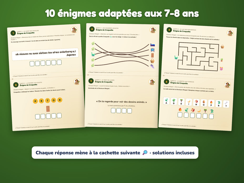 L'Œuf Perdu de la Vallée des Dinos — énigmes 7-8 ans