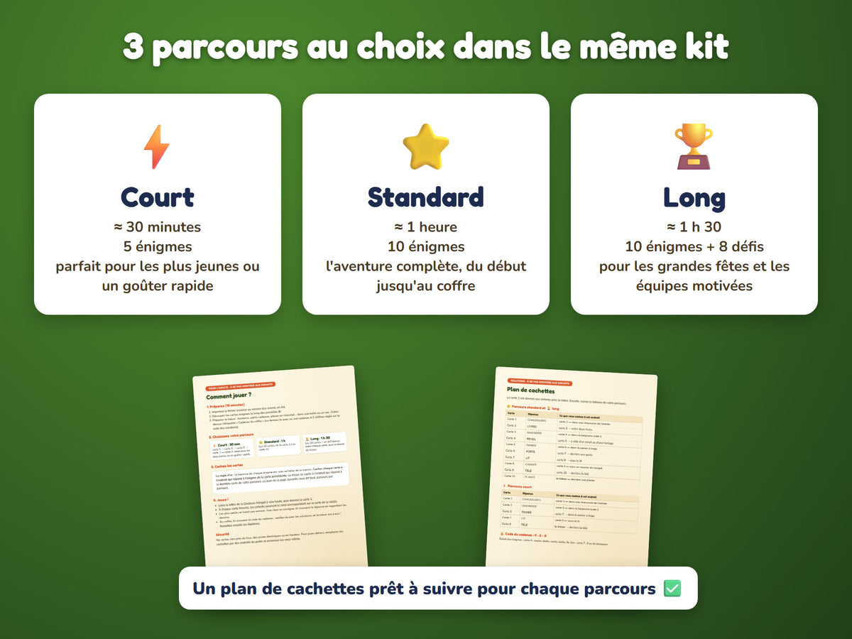 L'Œuf Perdu de la Vallée des Dinos — 3 parcours au choix : court, standard, long