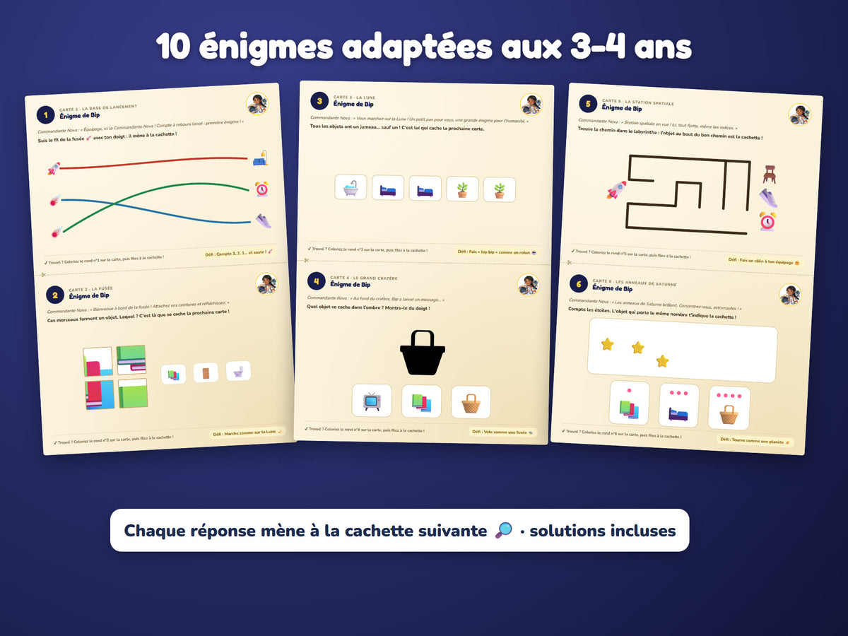 Mission Étoile Filante — énigmes 3-4 ans