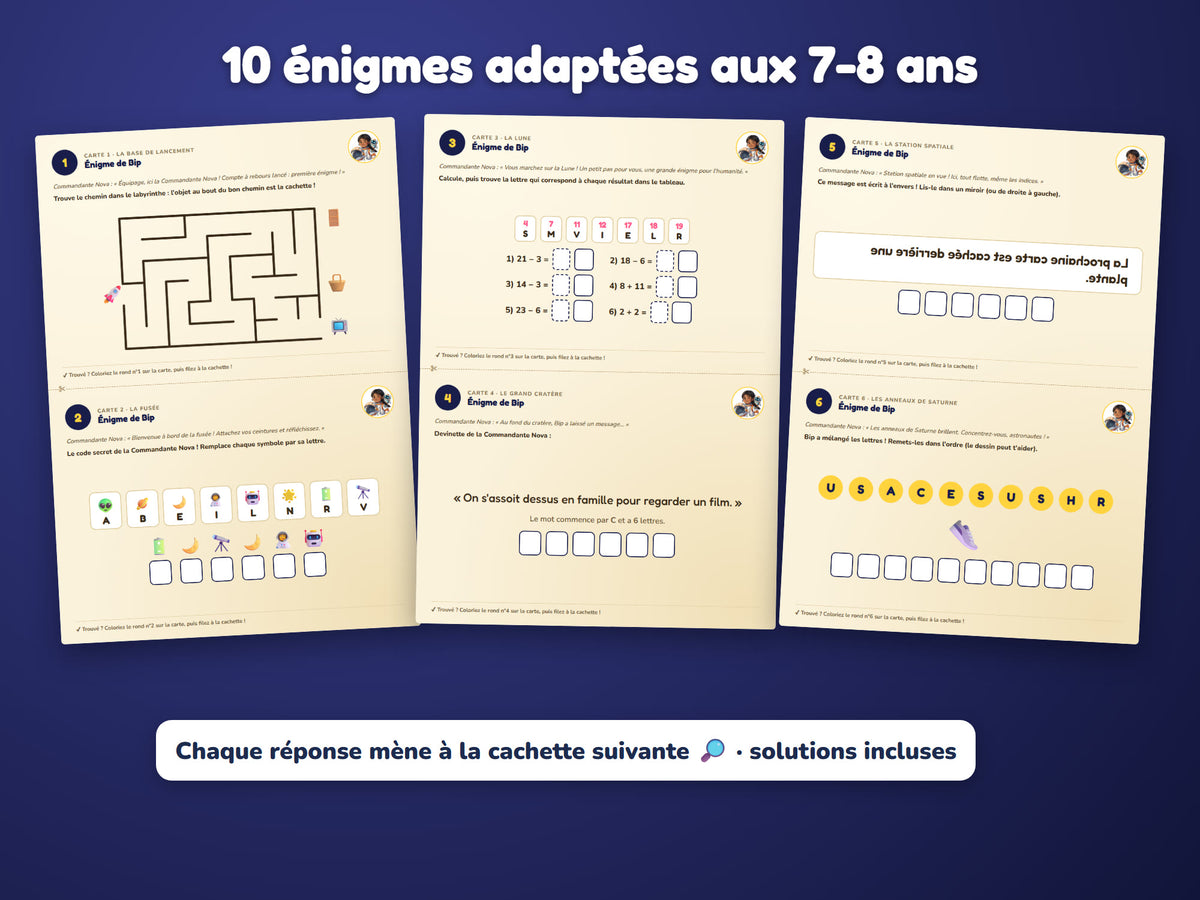 Mission Étoile Filante — énigmes 7-8 ans