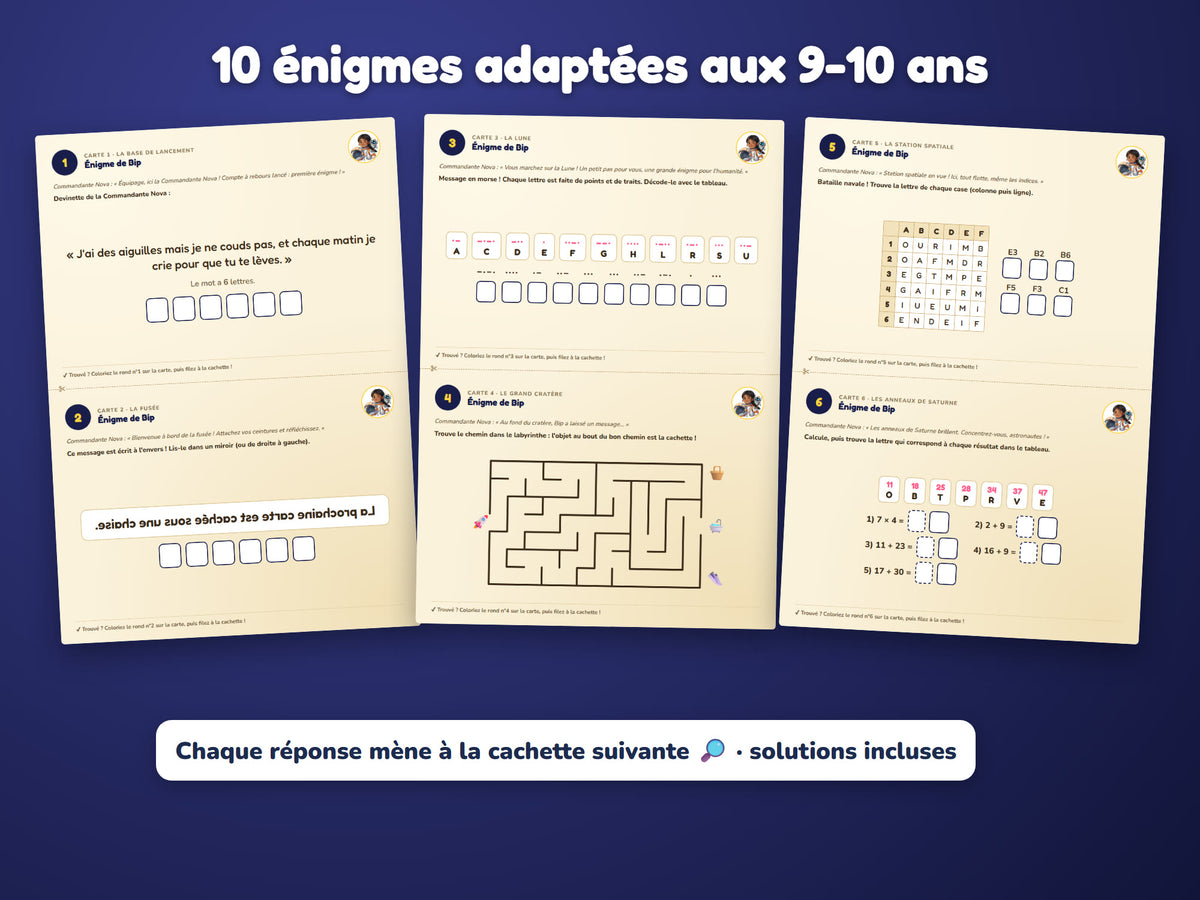 Mission Étoile Filante — énigmes 9-10 ans