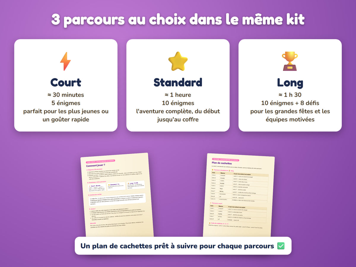 Le Royaume Arc-en-Ciel — 3 parcours au choix : court, standard, long