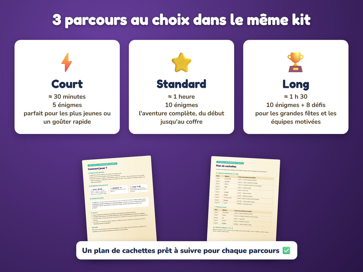 Le Grimoire de l'Académie des Étoiles — 3 parcours au choix : court, standard, long