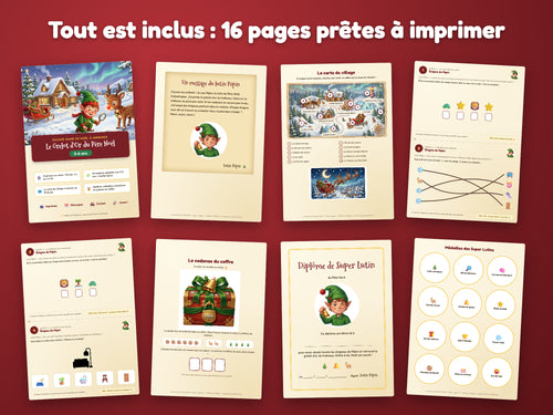 Le Grelot d'Or du Père Noël — tout ce qui est inclus : 16 pages prêtes à imprimer