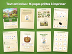 La Grande Chasse du Lapin Pompon — tout ce qui est inclus : 16 pages prêtes à imprimer