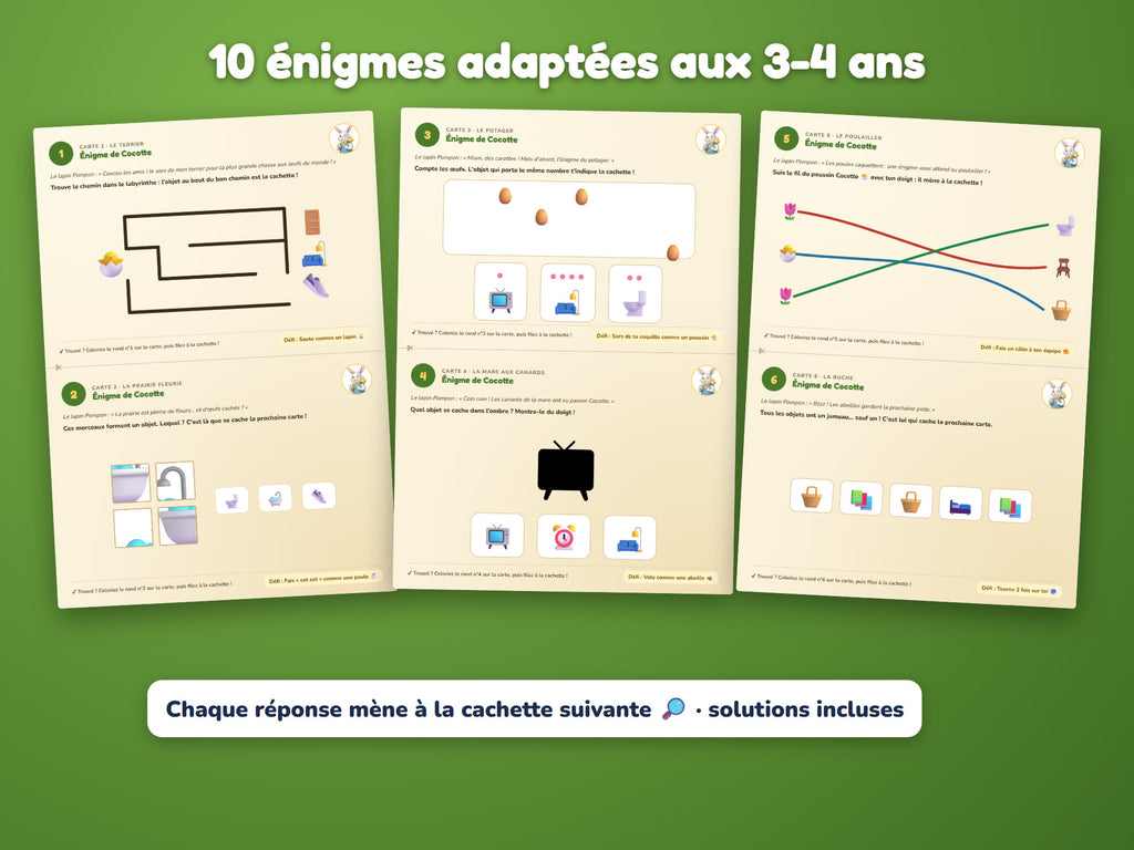 La Grande Chasse du Lapin Pompon — énigmes 3-4 ans