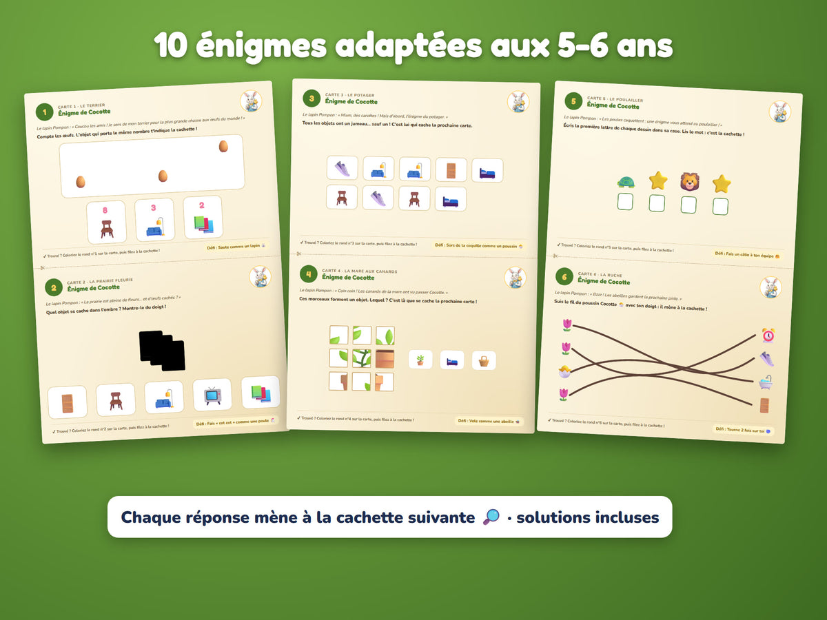 La Grande Chasse du Lapin Pompon — énigmes 5-6 ans