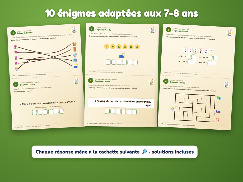 La Grande Chasse du Lapin Pompon — énigmes 7-8 ans