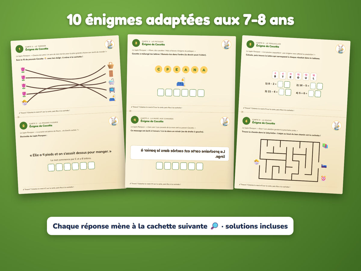 La Grande Chasse du Lapin Pompon — énigmes 7-8 ans
