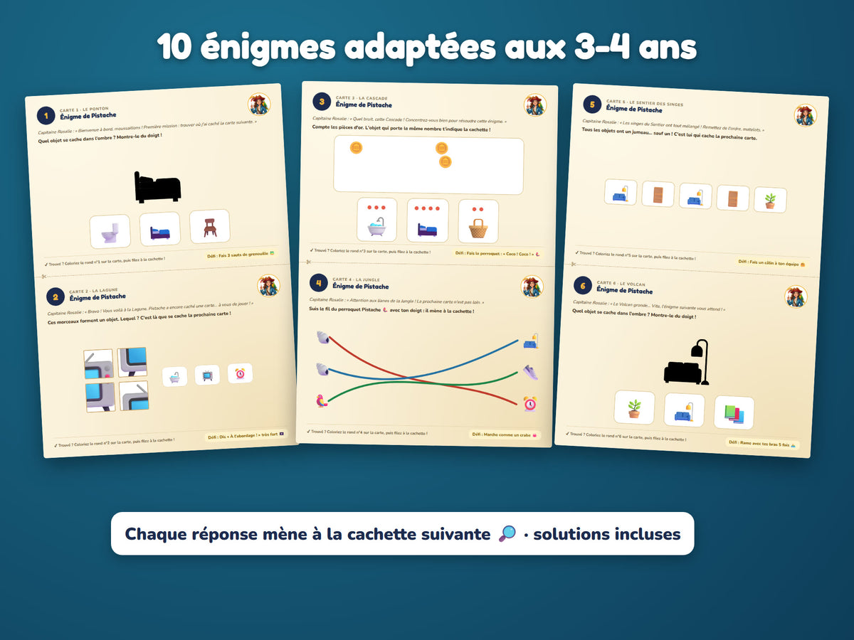 Le Trésor de l'Île aux Perroquets — énigmes 3-4 ans