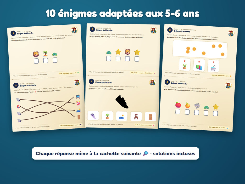 Le Trésor de l'Île aux Perroquets — énigmes 5-6 ans