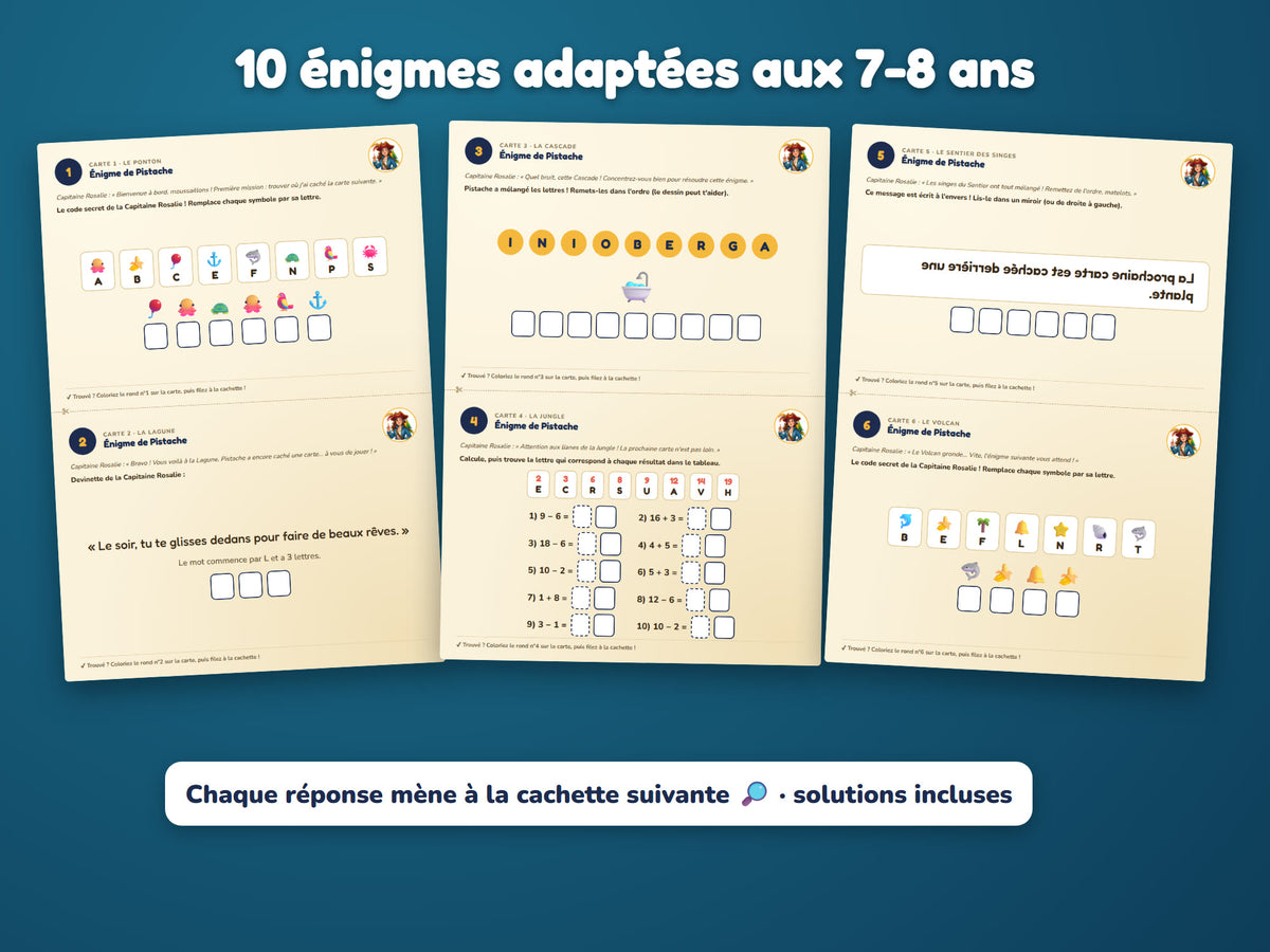Le Trésor de l'Île aux Perroquets — énigmes 7-8 ans