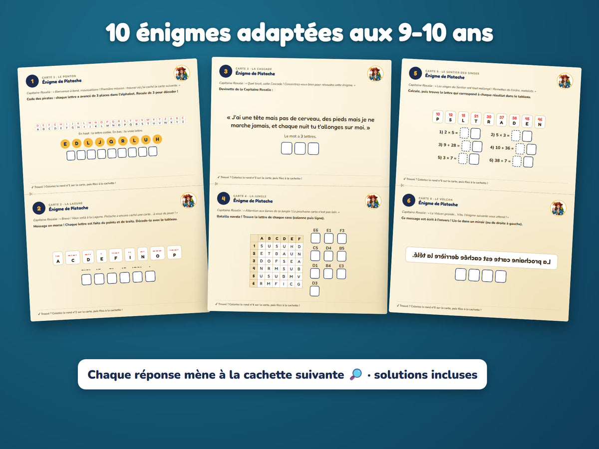 Le Trésor de l'Île aux Perroquets — énigmes 9-10 ans